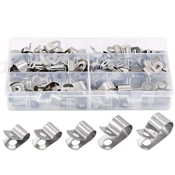 

Hot 304 Stainless Steel Cable Clamps Assortment Kit, Without Rubber Cushioned Insulated Clamp,Clamp(50Pcs)