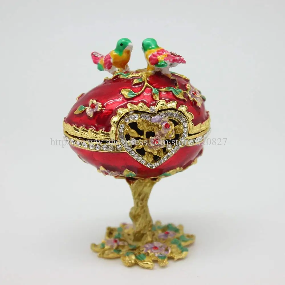 Винтажный стиль ручная роспись любовь птица Faberge яйцо Стразы ювелирный брелок