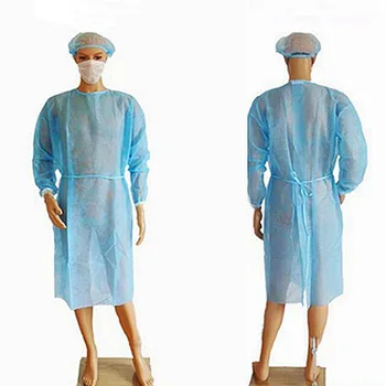 

Disposable Sterile Clothing Blue Tattoo Apron Medical Clean Laboratory Isolation Cover Gown For Microblading 1PC