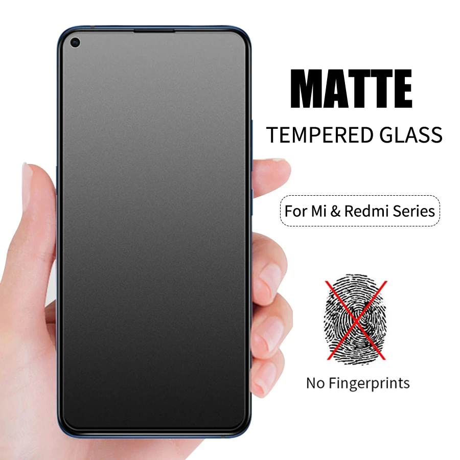 Matte Tempered Glass for Xiaomi Redmi Note 10 9 8 Pro 10S 9S Screen Protectors for Xiaomi Poco X3 M3 F2 Pro F3 Redmi 9 9A 9C 9T phone tempered glass