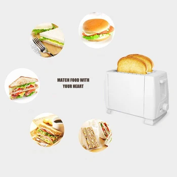 

Easy to Clean Nonstick Sandwich Maker 2 Slice Wide Slot Toaster Home Sandwich Breakfast Machine XH8Z