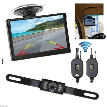 

5" Monitor Car Rear View Backup Reverse Camera Night Vision Kit Wireless