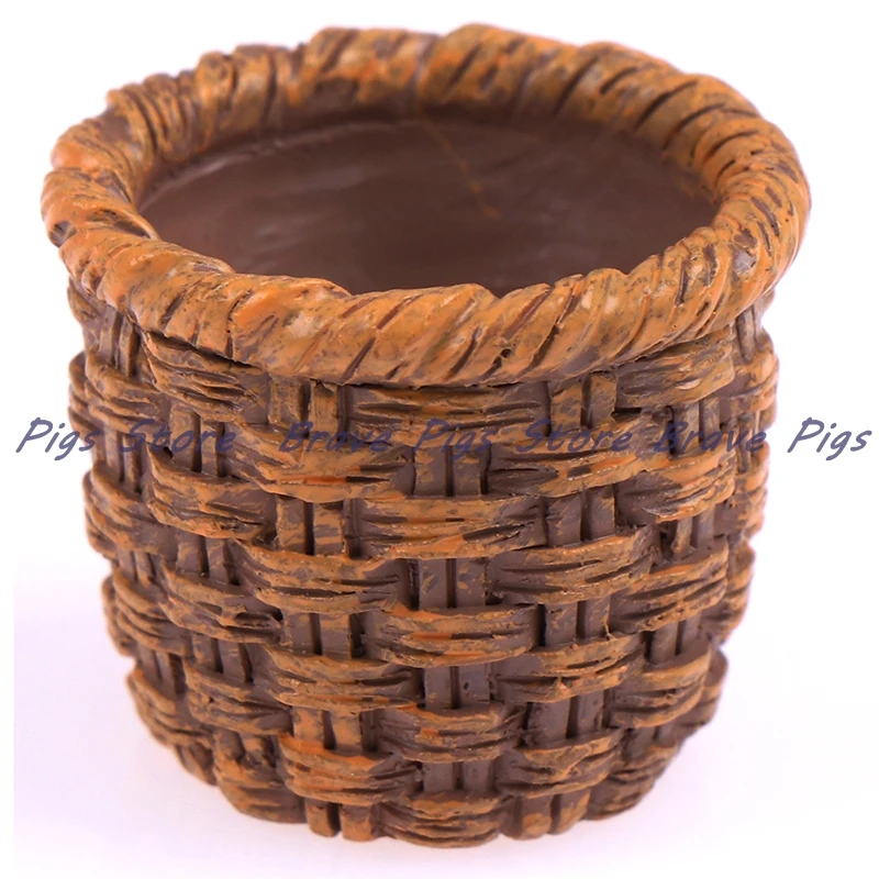 1/12 Mini Dollhouse Rattan Storage Basket Miniature Decoration miniature ornament miniature figurines