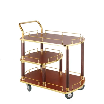 

The hotel restaurant supplies the stainless steel wine truck tea cake truck 4S store trolley.