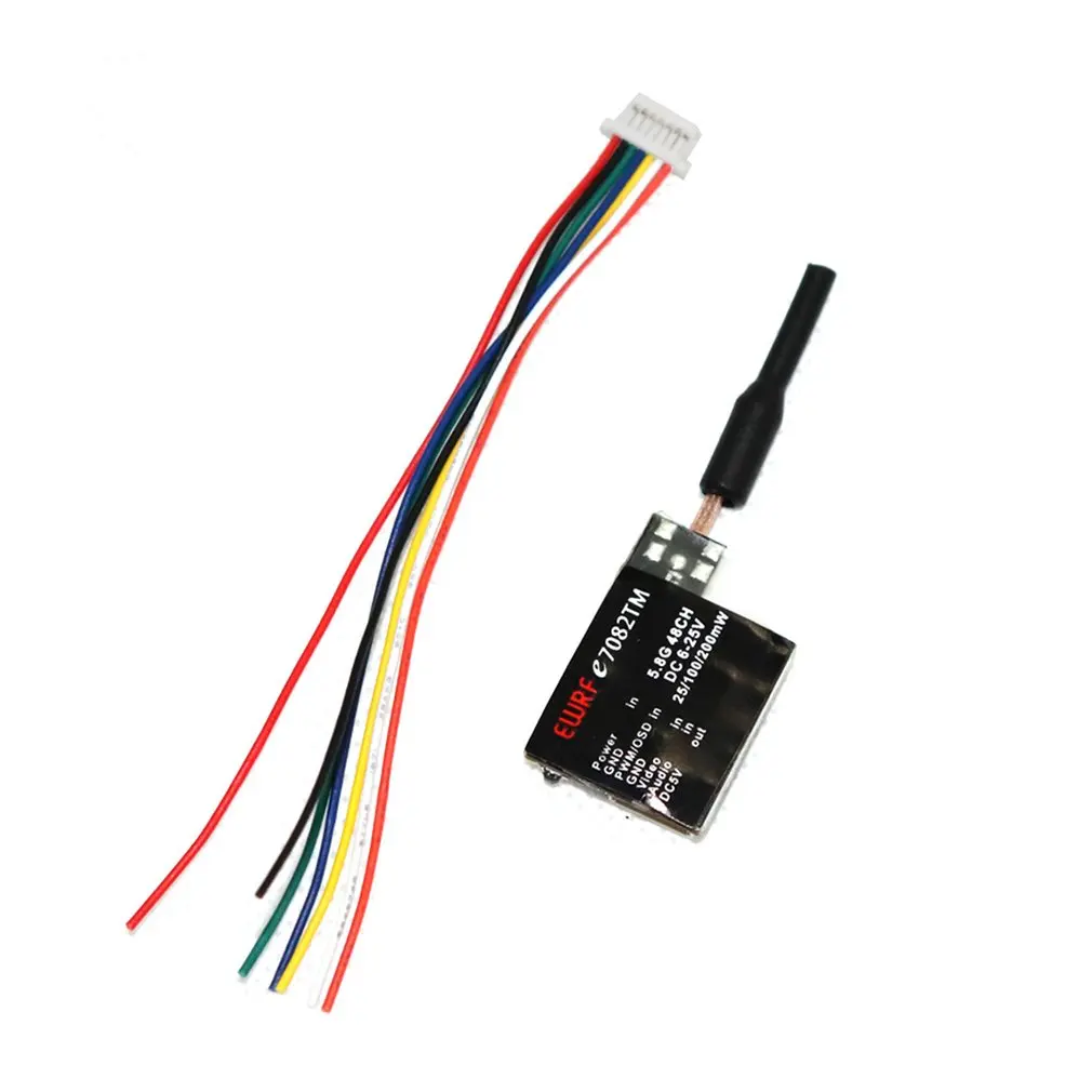 

EWRF E7082TM 5.8G 48CH 25mW/200mW/600mW Audio Video Transmitter Support OSD Configuring for RC Drone Models