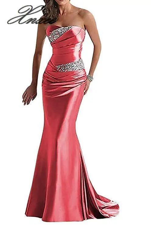 Xnxee женское элегантное платье большого размера 17 цветов Vestido de novia - Цвет: Кораллово-Красный