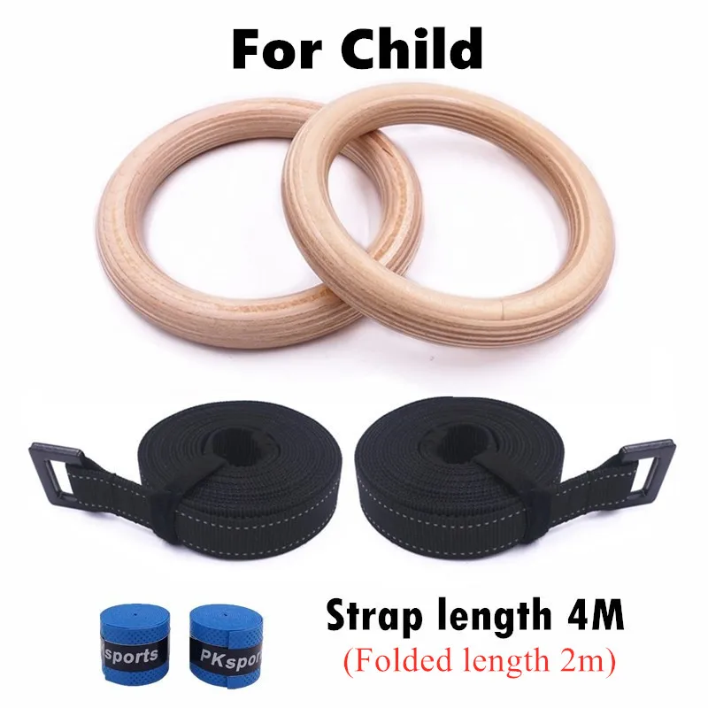 For Child-4M Кольца гимнастические гимнастика одежда гимнастические кольца для гимнастики Деревянные гимнастические кольца 25/28 мм с регулируемые пряжки, для детей от 1 года до 5 лет, M, ремни для дома зала фитнеса Crossfit - Цвет: For Child-4M
