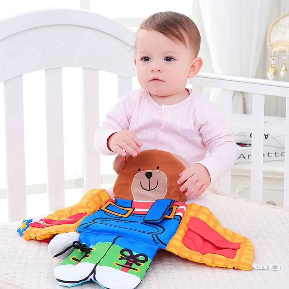 

Baby Cloth Book 3D not fade bear Infant Newborn Soft Fabric Cloth Books Learn To Dress Dolls Children Educational Toy For Kids