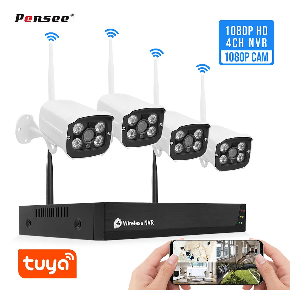 

4CH Wireless CCTV System 1080P Network Video Recorder 2MP NVR Kit Security System Video Surveillance Kit Wifi IP Camera System