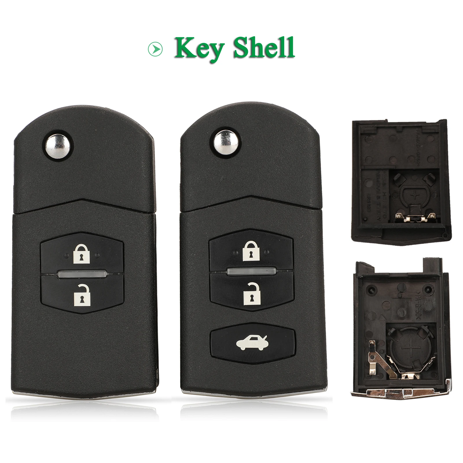 

jingyuqin 2/3 Buttons Flip Remote Car Key Shell Case FOB For Mazda M3 M6 M5 Axela Atenza With Uncut Blade Replacement