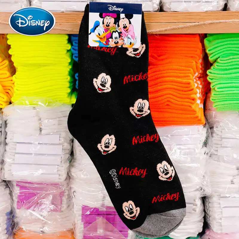 Disney/женские милые хлопковые носки с рисунком Минни и Микки новые модные мягкие хлопковые носки 1 пара 35-40