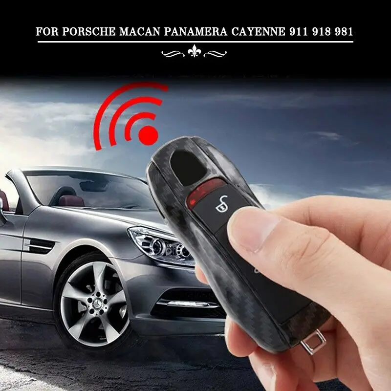 ABS углерода ключ чехол держатель для Porsche Macan Panamera Cayenne 911 918 981 дистанционного брелока чехол Чехол аксессуары для интерьера