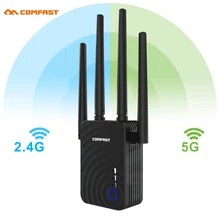 COMFAST – routeur double bande wi-fi AC 1200Mbps, 2.4/5Ghz, répéteur/amplificateur de Signal sans fil avec 4 antennes Ethernet