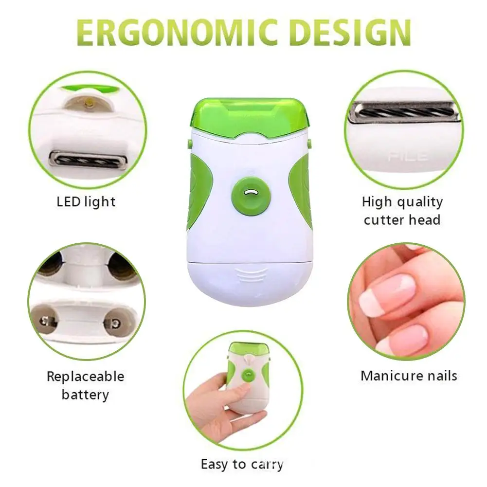 Electric Nail Trimmer And Nail File Manicure Pedicure Tool Trim Hand And Toe Nails Nail Clipper With Removable Head DropShipping 5