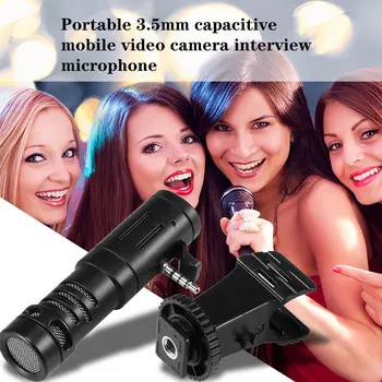 

Mini Portable 3.5mm Phone Microphone Condenser Phone Video Camera Interview Microphone With Muff Mic