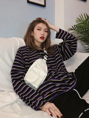 Черный Длинный стиль Hong Kong Wind T-Shirt s для студентов летом футболки женские - Цвет: Черный