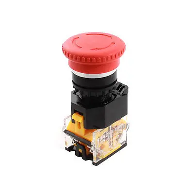 

AC415V 10A 1 N/O N/C Red Rotary Locking Mushroom Head Push Button Switch