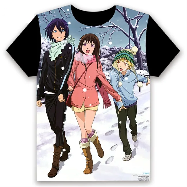 4 Футболка аниме Noragami YABOKU Iki Hiyori Yukine Косплэй с коротким рукавом унисекс Повседневное черная футболка Летняя мода смешные футболки, топы - Цвет: 4