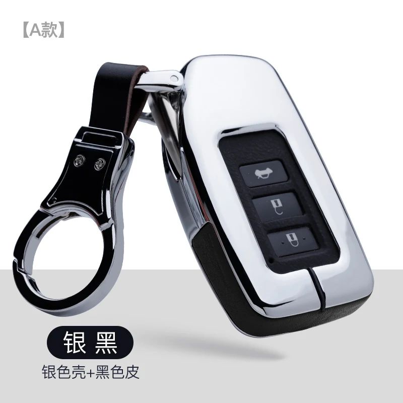 A-silver black Цинковый сплав кожаный чехол для ключей автомобиля для Lexus ES/RX/NX/RX200t nx200 ES300h ES350 ES200 ES260 LS350 LS500h защита автомобиля-Стайлинг - Название цвета: A-silver black