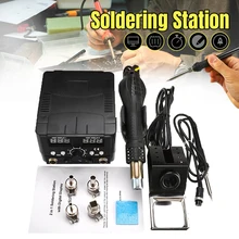 750 Вт 2 в 1 паяльная станция ЖК-цифровой ремонт сварочный паяльник набор PCB распайки паяльник горячего воздуха