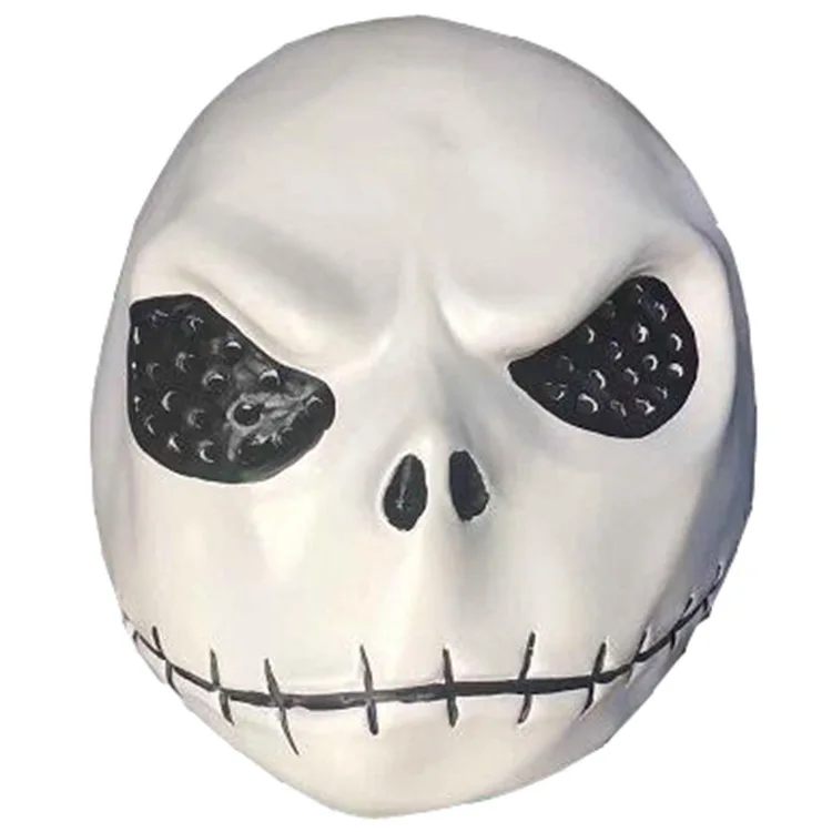 New The Nightmare Before Christmas Jack Skellington White Latex Mask Movie Cosplay Props Halloween Party Mischievous Horror Mask