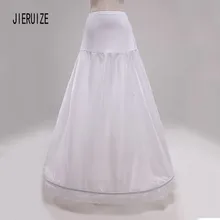 JIERUIZE белый 1 обруч Нижняя юбка трапециевидной формы для свадьбы Длина 100 см