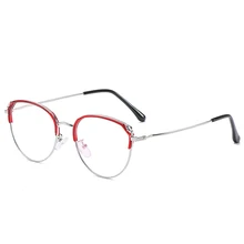 Художественные Ретро женские очки Уникальные Нежные Девушки круглая металлическая оправа Роскошные прозрачные очки винтажные очки Mujer 16001