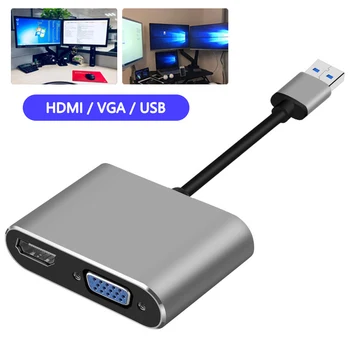 

USB3.0 To HDMI / VGA 2-in-1 Converter Adapter 1080p For Windows7 / 8/10 Brand New And High Quality Adapter