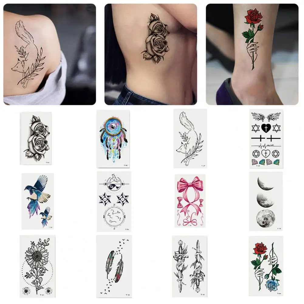 1pcs 3D Tattoos Stickers Rose Flower Girls Women Body Art Water Transfer Temporary Tattoo Sticker Arm Wrist Fake Tatoo | Красота и