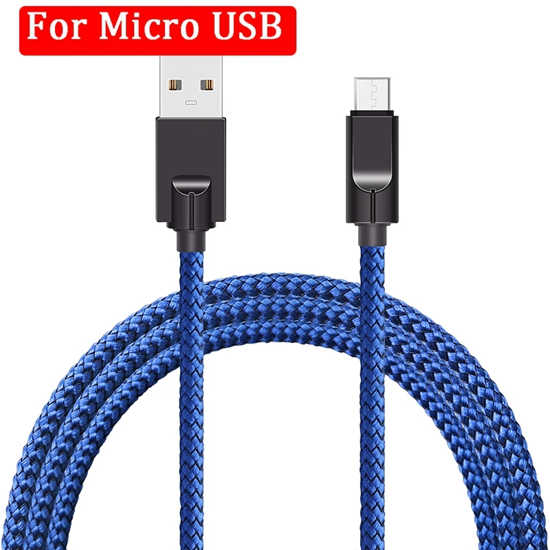 Usb type-C кабель для samsung S10 S9 A50 Быстрая зарядка USB-C зарядное устройство для Xiaomi Redmi Note 7 8 Pro мобильный телефон USBC type-C кабель - Цвет: For Mirco USB Blue