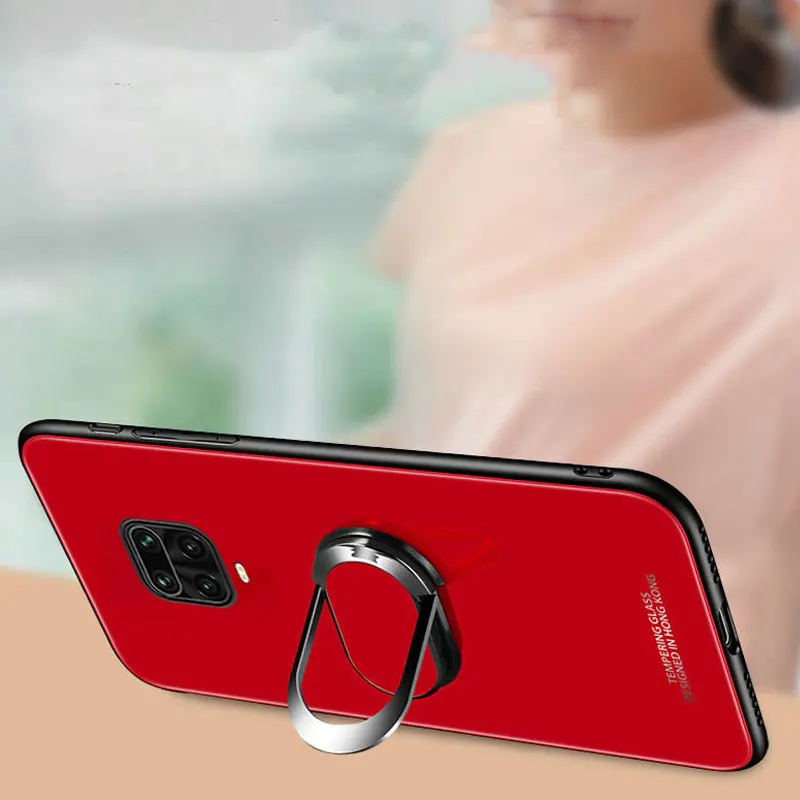 Закаленное стекло Кольцо Магнит держатель чехол для xiaomi Redmi Note 9S Мягкая Рамка