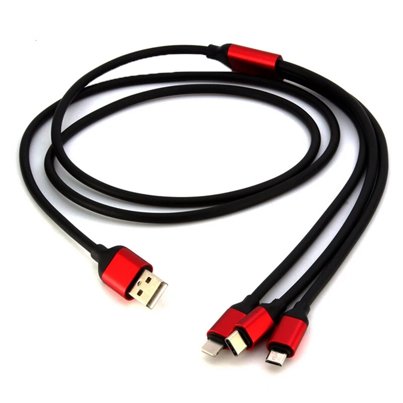 USB кабель для передачи данных IPhone 5 5s 6 7 8 X 2 в 1 3 зарядки Micro Type C Android универсальный