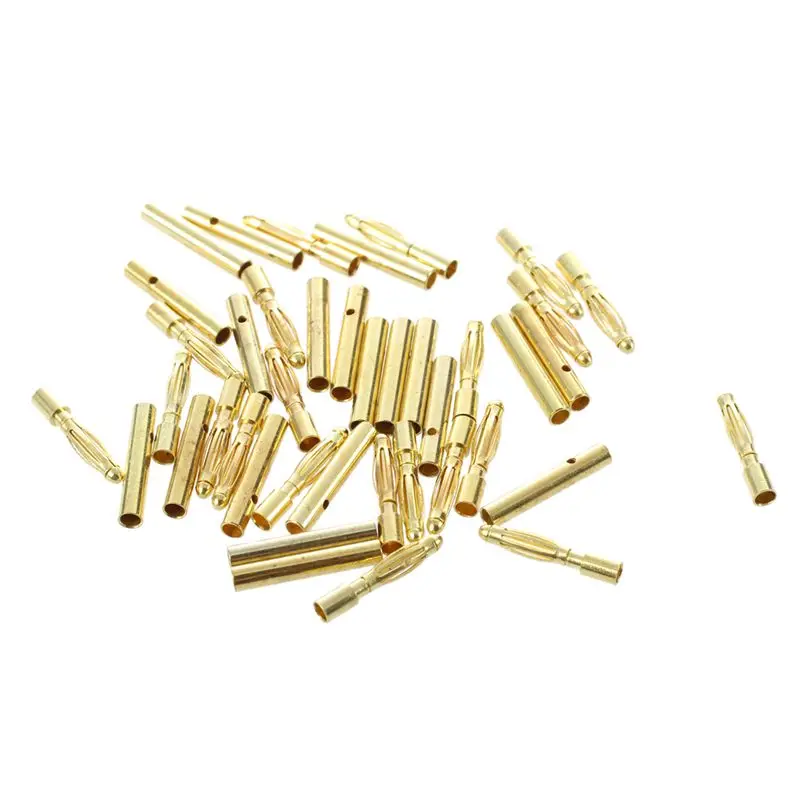 

2.0mm 2mm Gold Bullet Connector Battery ESC Plug (Pack of 20 Pairs)