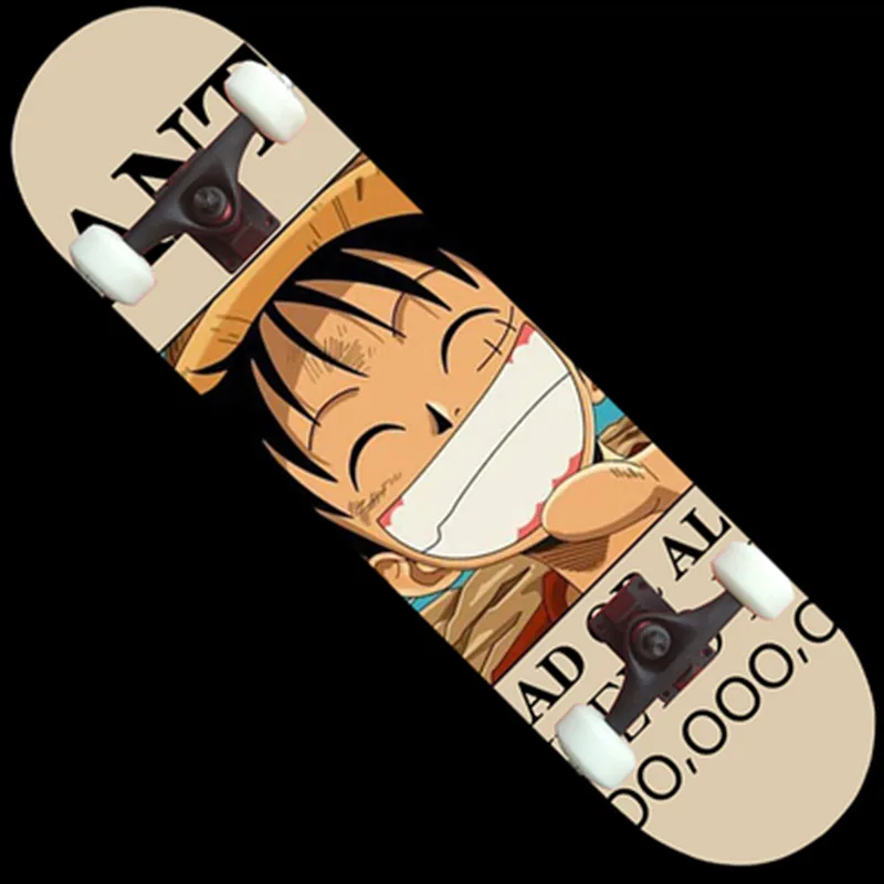 Cartoon ONE PIECE The Boy Skateboard Monkey D Luffy Zoro Become Warped Plate Action Figure Collect Model Toy M2440 - Цвет: Черный