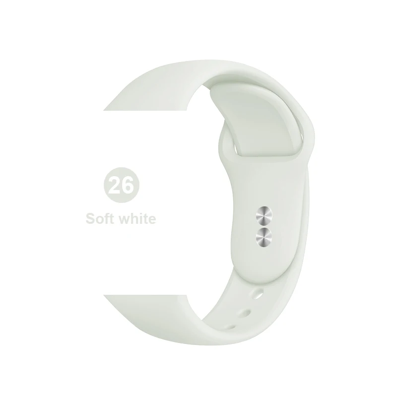 26 Силиконовый спортивный ремешок для часов Apple Watch 5 4 3 2 1 38 мм 42 мм ремешок для часов iwatch 40 мм 44 мм силиконовый браслет - Цвет ремешка: 26