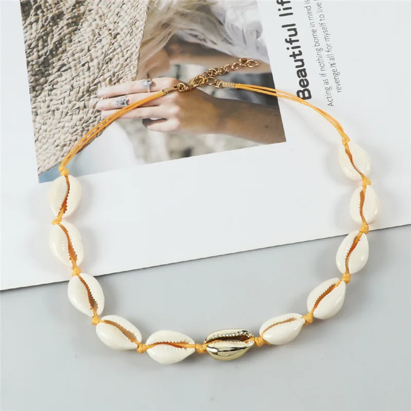 Ensemble Collier Et Bracelet En Coquillages Pour Femme