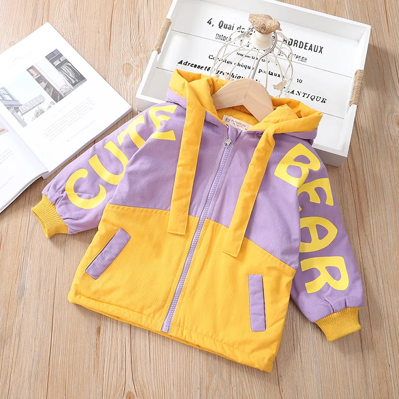 

2019 Autumn & Winter GIRL'S Coat Medium-small Children Baby Cartoon Bear New Style Korean-style Hooded Padded Coat Fashion
