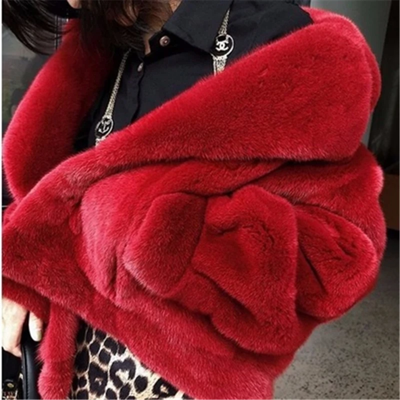 Короткая шуба женская осень зима модная Новая шуба из искусственной норки аккуратная теплая свободная шуба н00328