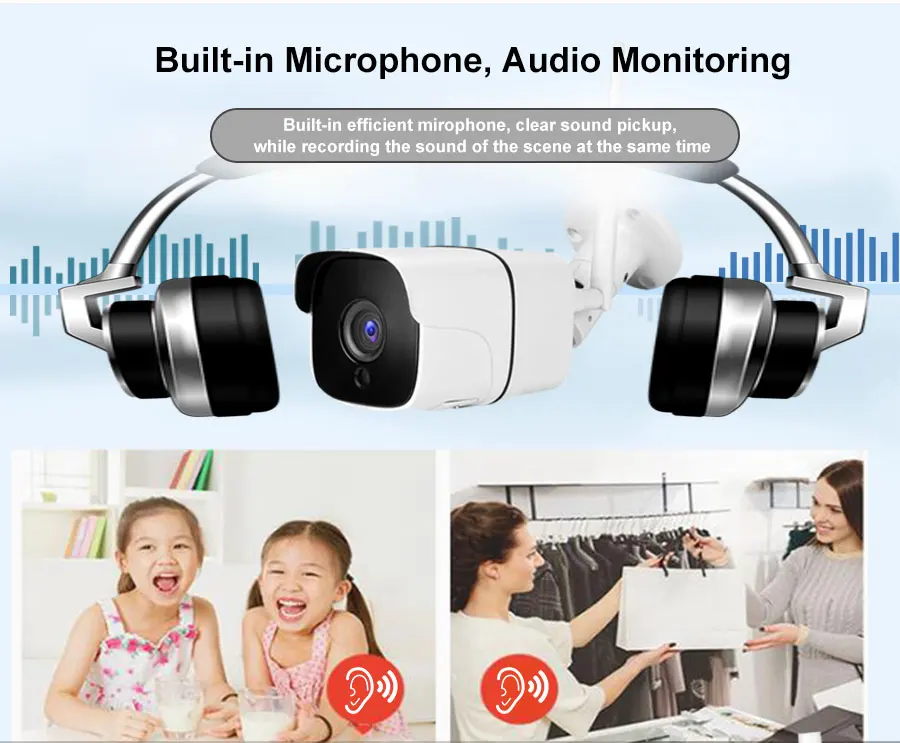 2MP IP66 наружная цилиндрическая камера Camhi Wifi 1080P ONVIF Беспроводная Проводная ip-камера SD 128G максимальная длина 3 м шнур питания аудио мониторинг