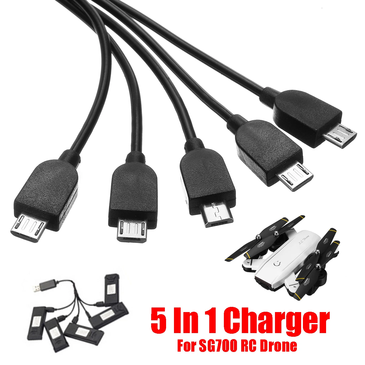 Для XS809S SG700 Радиоуправляемый Дрон 5 в 1 мульти зарядное устройство Usb зарядный Соединительный кабель для зарядки Sg700s Xs809 Xs812