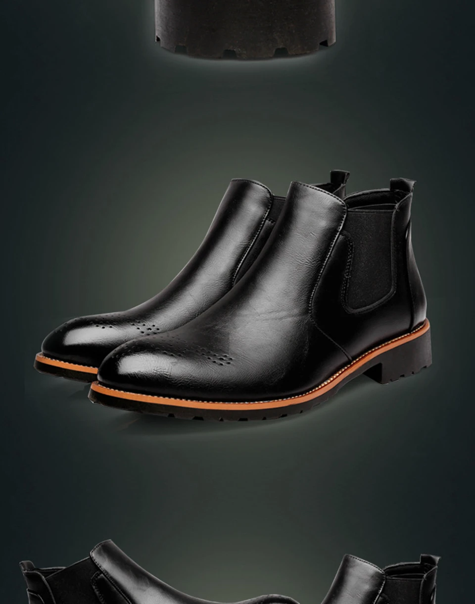 New Arrival Luxury Brand Man Comfortable Shoes Male Genuine Leather Men's Cowboy Western Martin Chelsea Ankle Boots Shoes789