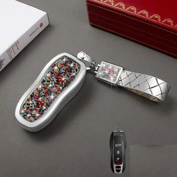 

Key Case Cover Crystal Diamond keychain For Porsche Panamera Cayenne Macan 911 918