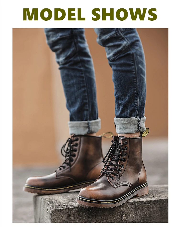 35-48 winter boots men Comfortable warm Non-Slip winter mens boots leather#NX9585