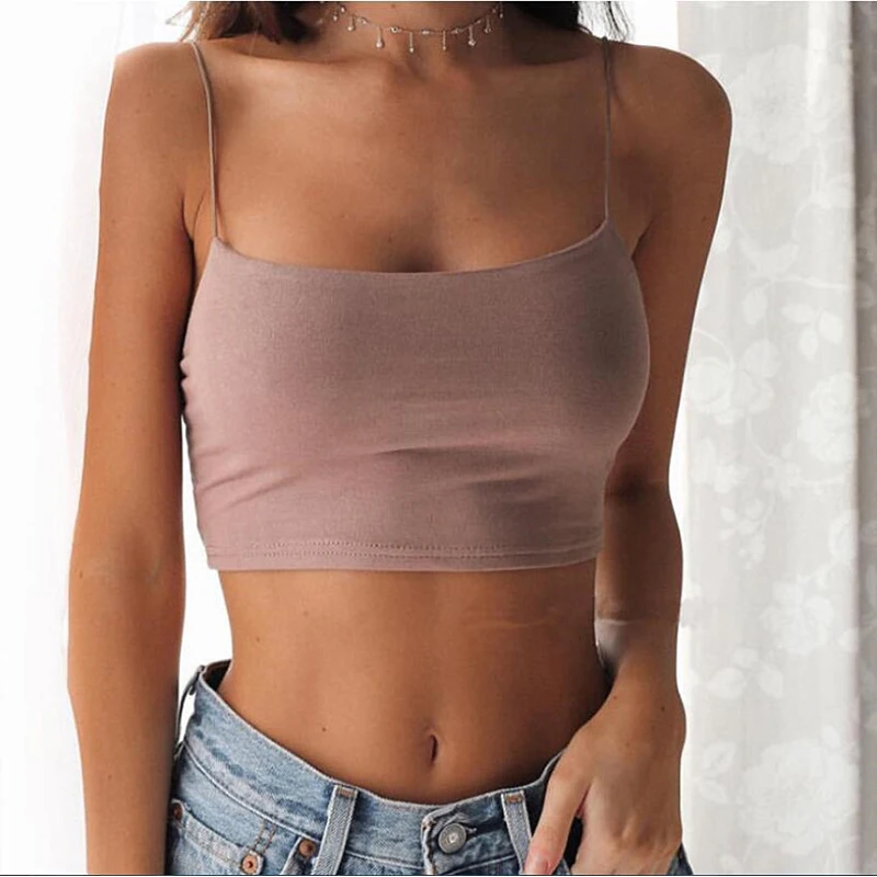 Sexy Tank Top Black Halter Crop Tops Women Summer Camis Backless Camisole Fashion Casual Tube Top Female Sleeveless Cropped Vest 1