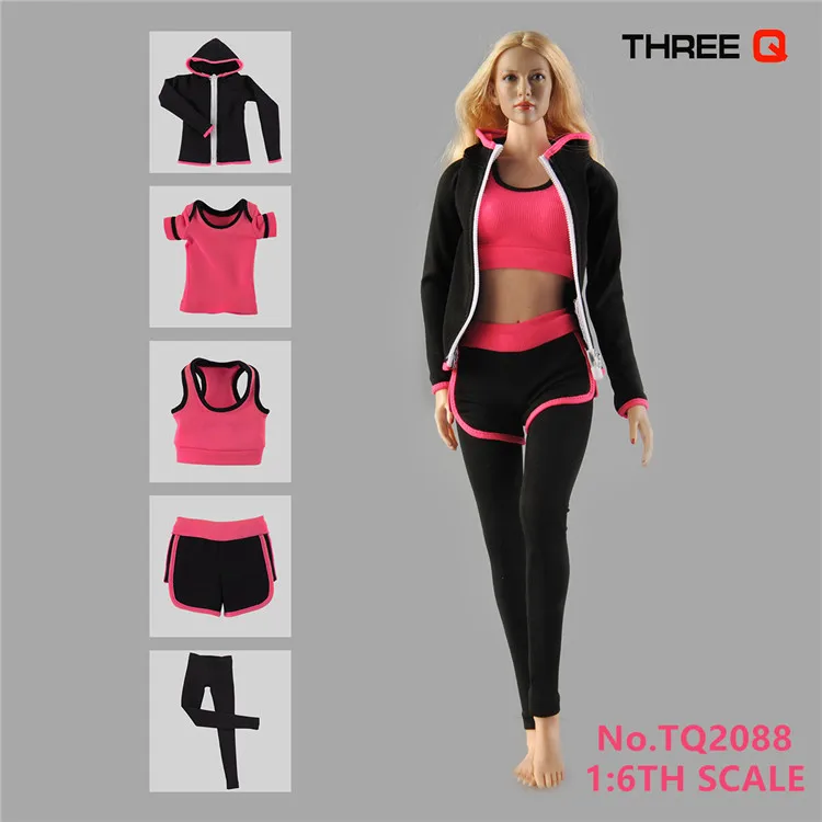 Details about   THREEQ 1/6 Blue Sportswear Yoga Wear Gym Clothes Fit 12'' PH TBL Figure Body 
