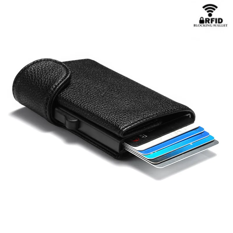 Смарт-кошелек RFID, один защитный футляр, кредитный держатель для карт, винтажный мягкий кошелек из искусственной кожи для мужчин и женщин