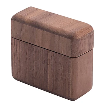 

Promotion! Engagement Ring Box Handmade Walnut Wooden Ring Box Rosewood Wedding Valentine's Gift Ring Box with Magnet Cover Port