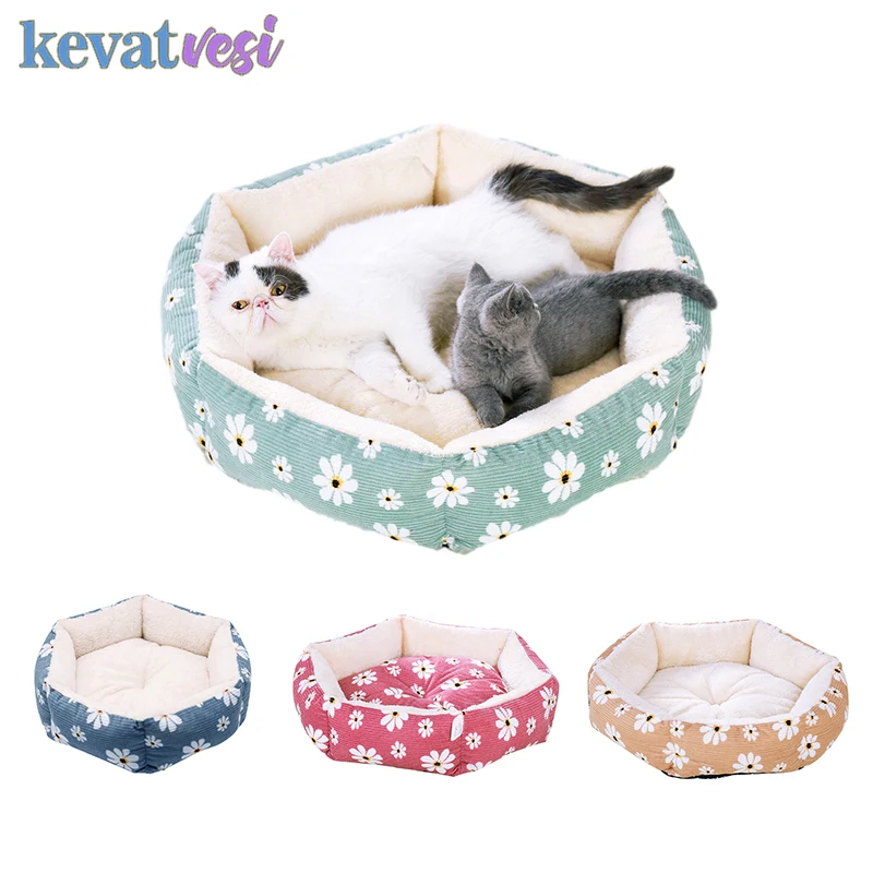 

Pet Nest Mat Fashion Printing Dog Bed Soft Corduroy Puppy Cushion Comfortable Dogs Sleeping Pad Bulldog Small Medium Dogs Mats