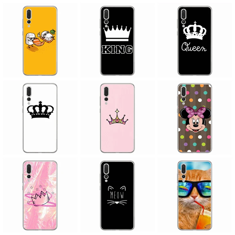

Soft Case For Huawei Honor 7A 8A 8X 8C 9 10 Mate 20 P Smart P10 Lite Nova 3 TPU Crown Queen Cover D142