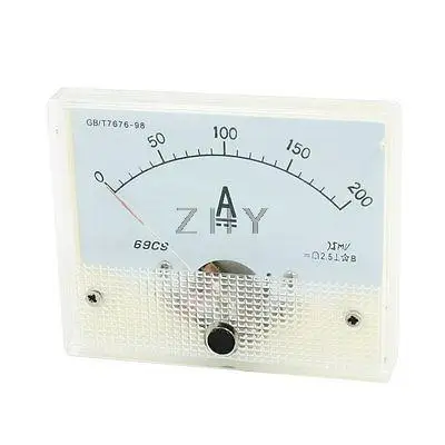 

69C9 DC 0-200A Rectangle Analog Panel Ammeter Gauge Class 2.5